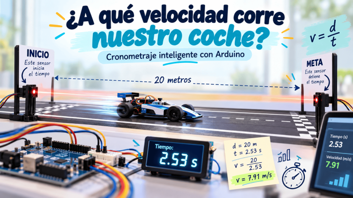 ¿A qué velocidad corre nuestro coche? Cronometraje inteligente con Arduino para STEM Racing